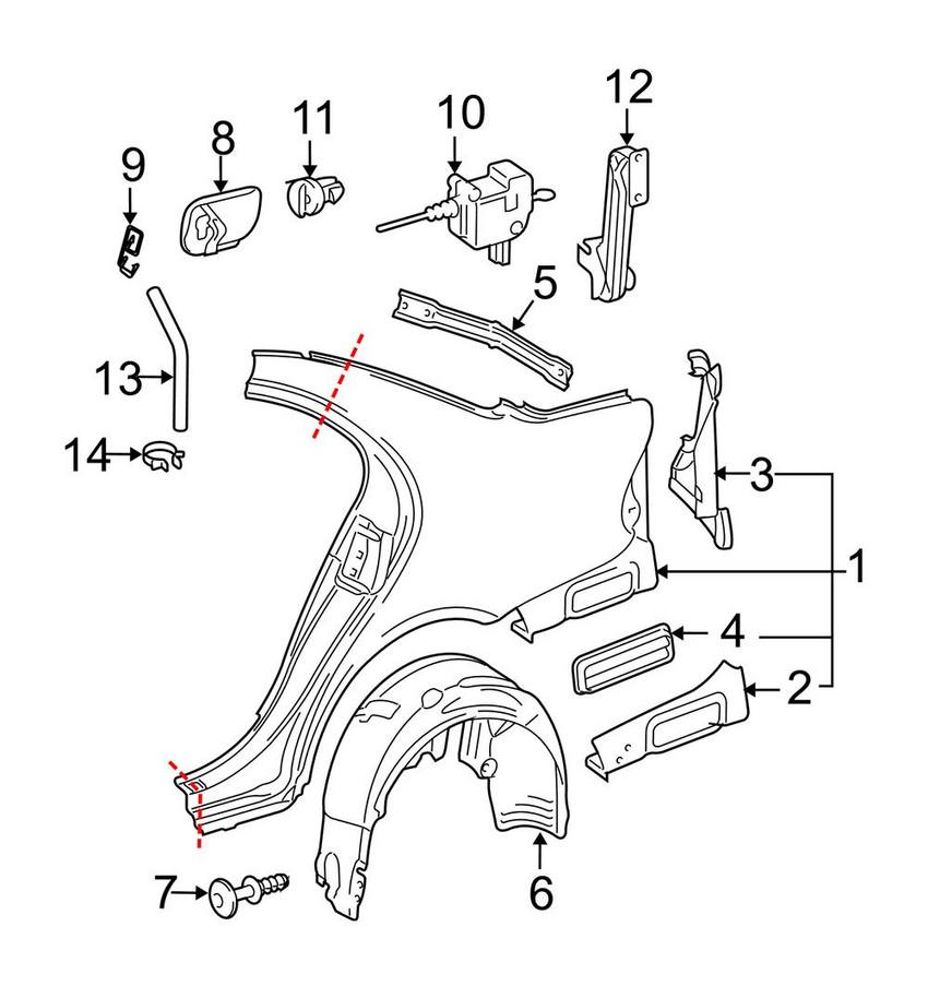 Mercedes Fuel Filler Door - Rear 2117500206